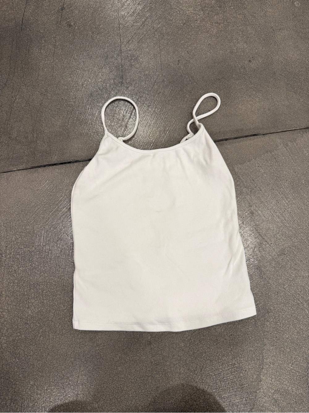 American Eagle Outfitters White Ribbed Spaghetti Strap Cami